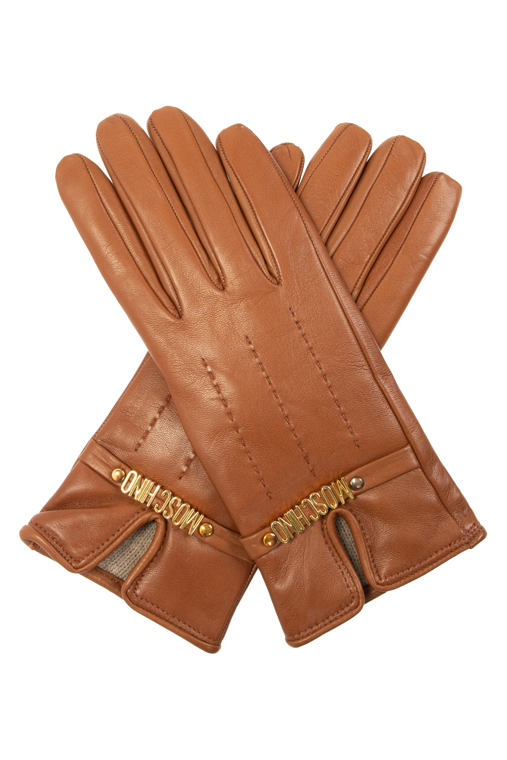 Moschino leather gloves new arrivals